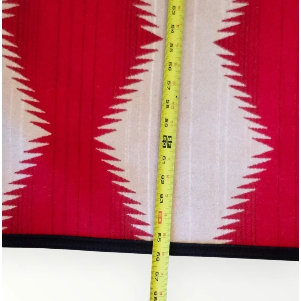 Pendleton Beaver State Wool Blanket Appx. 6x78 Red Cream Southwestern Geometric